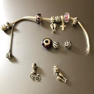 Pandora bracelet with charms